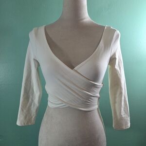 bebe Cream Wrap Top